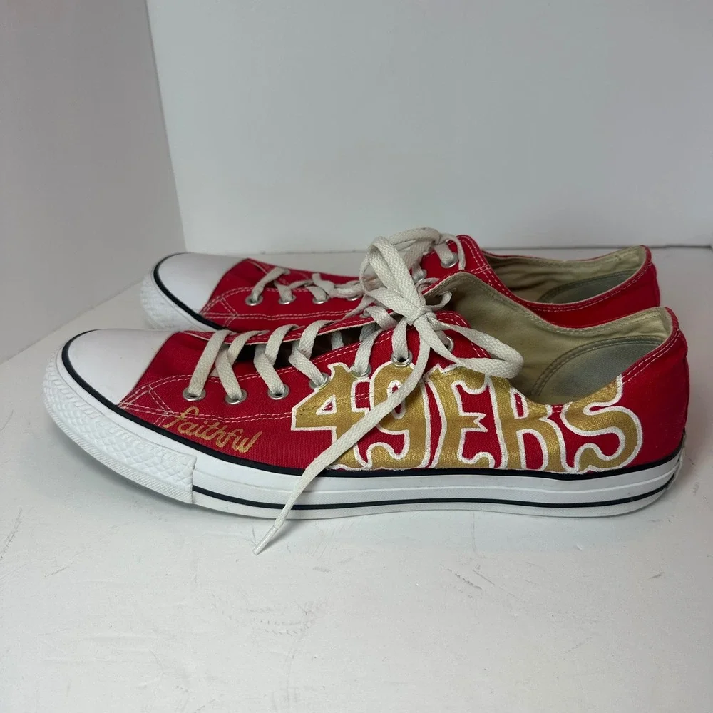 Converse Chuck Taylor All Star Low Top San Francisco 49ers Custom Red Mens Shoes - Picture 10 of 16